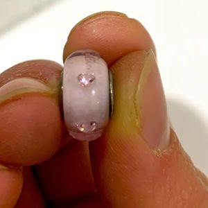 Retired Pandora Murano Pink Heart Charm